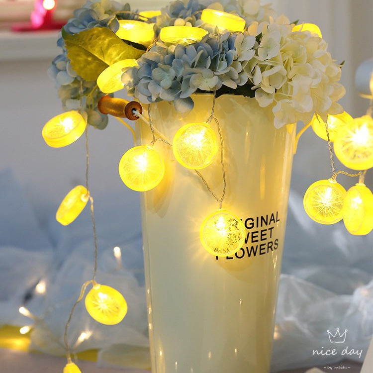 LED lemon slices color flashing orange ins girl style room decoration small fruit lights decoration manufacturer