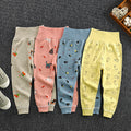 Spring & fall kids pure cotton long johns baby high waist belly pants baby openable pants boys and girls bottom pajamas