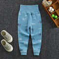 Spring & fallkids pants pure cotton baby high waist belly protection pants boys and girls bottom pants infant sleeping pants can be opened