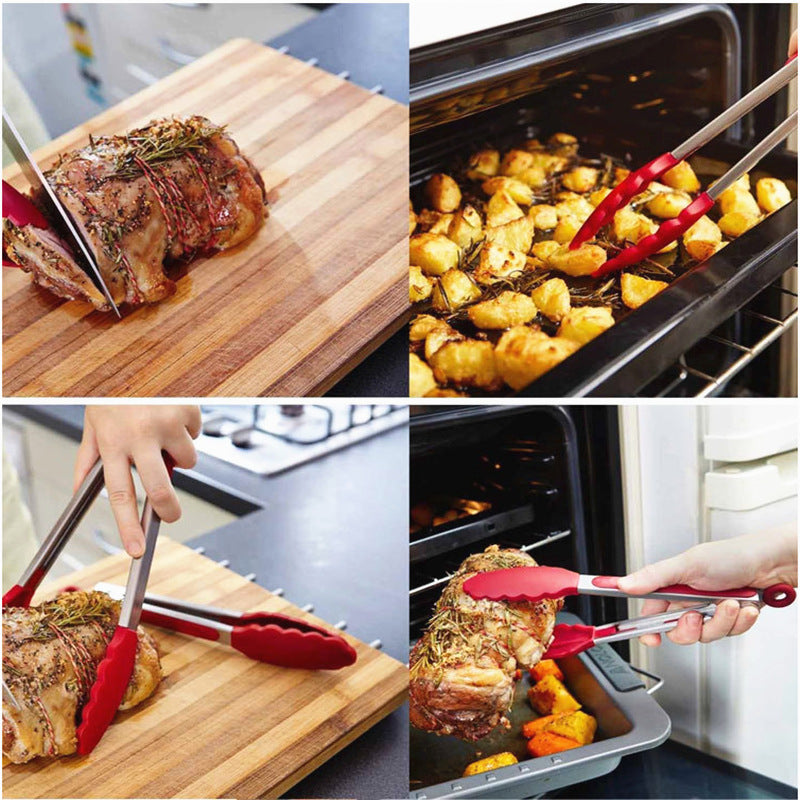 Food clip set Silicone bread clip Stainless steel food clip Camping barbecue Outdoor clip Fast food sharing clip