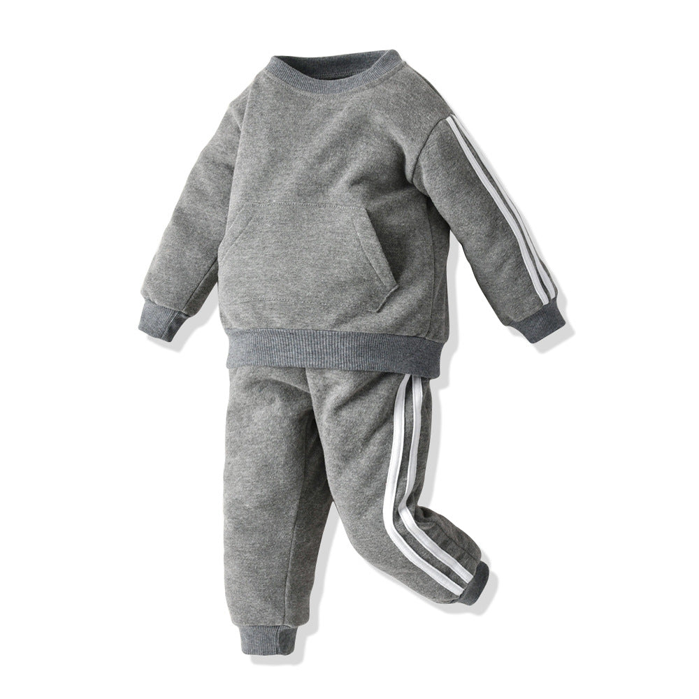 Wholesale autumn new arrivals: baby crewneck pullover sweatshirt multi-color activewear set - sportswear for export