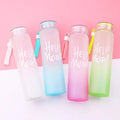 Portable colorful tumbler gradient glass cup frosted gift promotional water bottle custom logo printing