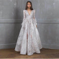 cross-border european and american style sequin dress - new  lace embroidery wedding dress, evening gown, and banquet dress