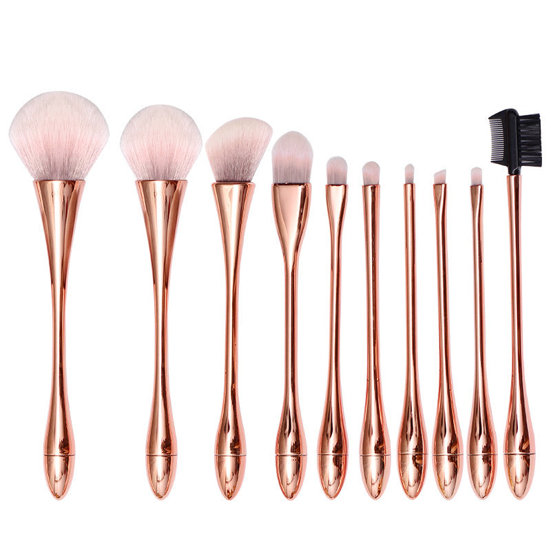 Sujilian complete set of small waist 10 beauty tools pink brush amazon popular makeup brush popular hot style