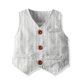 New korean style boys' spring/autumn vest, shirt, and pants three-piece set - perfect for birthdays, first birthdays, and performance outfits