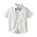Summer kids' short-sleeve polo shirt three-piece set with striped shorts and blazer - european & american style for boys