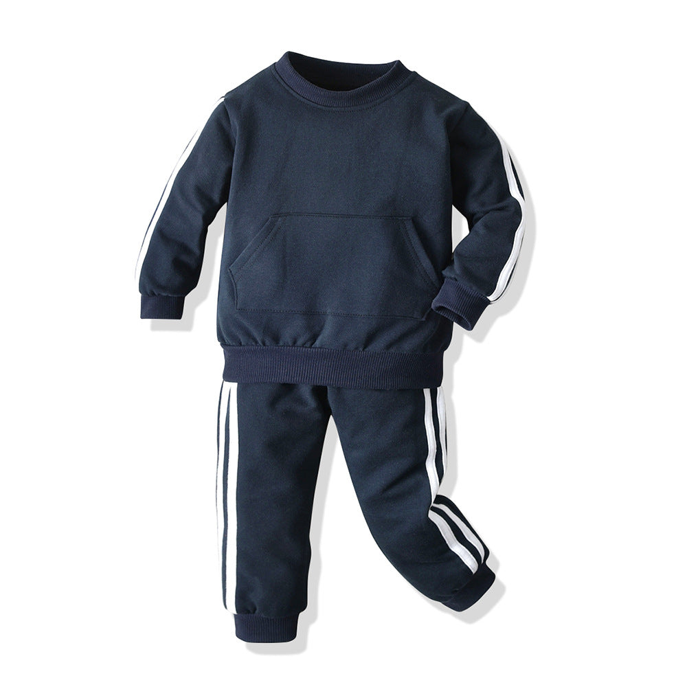 Wholesale autumn new arrivals: baby crewneck pullover sweatshirt multi-color activewear set - sportswear for export