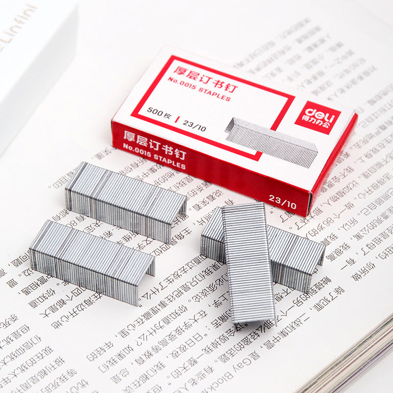 Deli 0015 Heavy duty thick layer metal staples 23/10 60-page staples, stapler nails