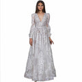 cross-border european and american style sequin dress - new  lace embroidery wedding dress, evening gown, and banquet dress