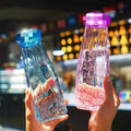 Crystal diamond cup glass with lid - trendy, high-value, creative rhombus gift cup - portable tumbler