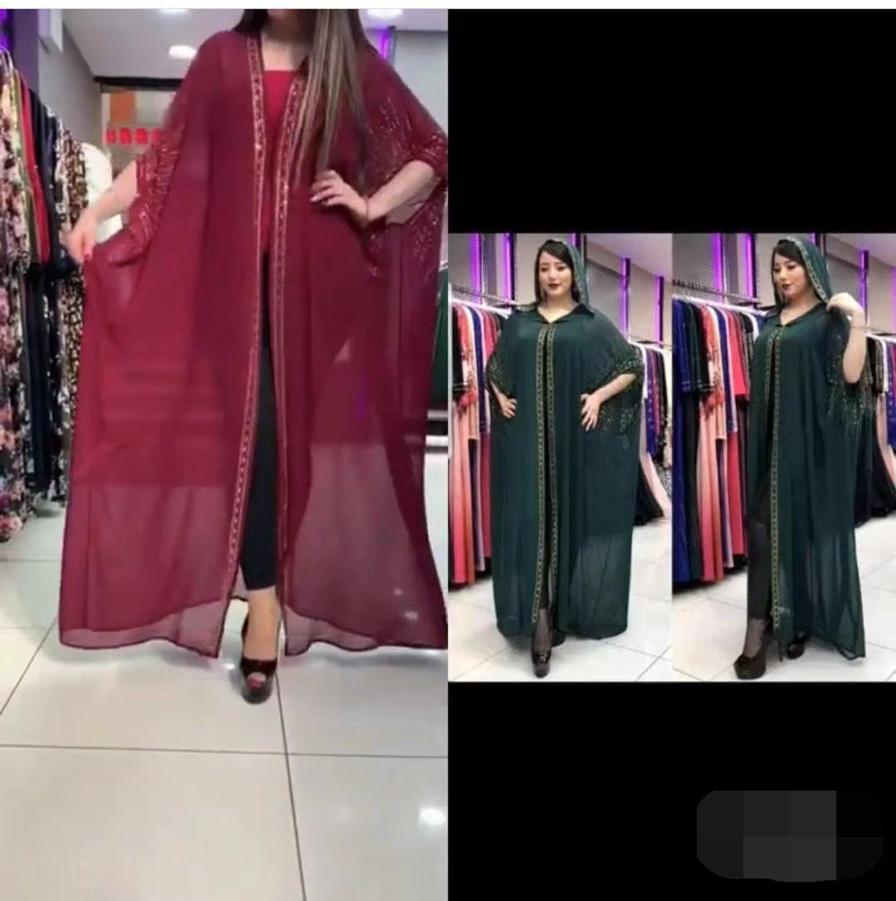 supply   african clothing women's dress hot diamond hooded chiffon fir