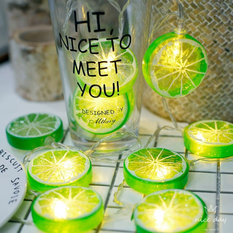 LED lemon slices color flashing orange ins girl style room decoration small fruit lights decoration manufacturer