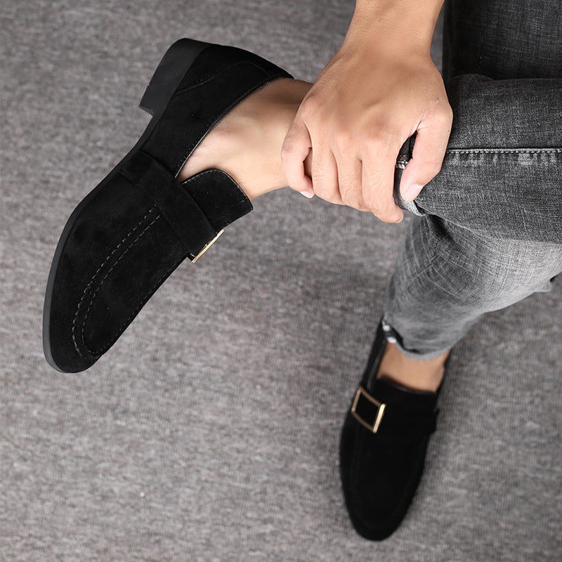 Springnew arrival leather shoesmencasual shoes frosted slip-on driving shoes plus size beanie shoes dropshipping