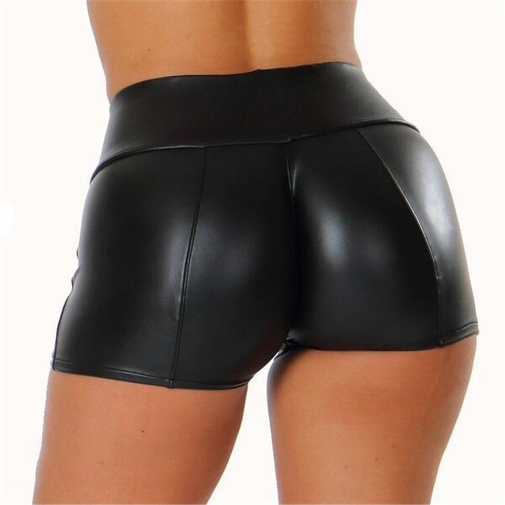Fashionplus sizepu leather shorts for women, hot style, cross-border independent station nightclub women's hot pants three-quarter pants tm22