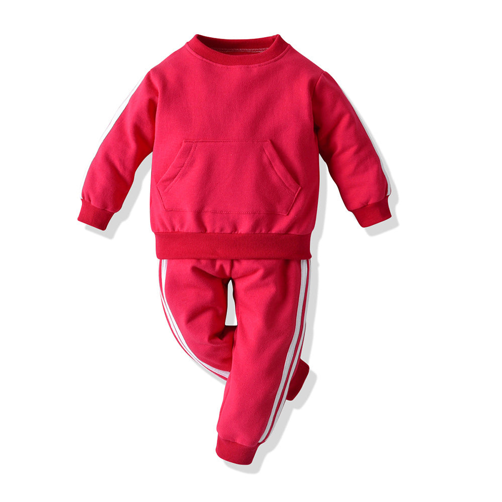 Wholesale autumn new arrivals: baby crewneck pullover sweatshirt multi-color activewear set - sportswear for export