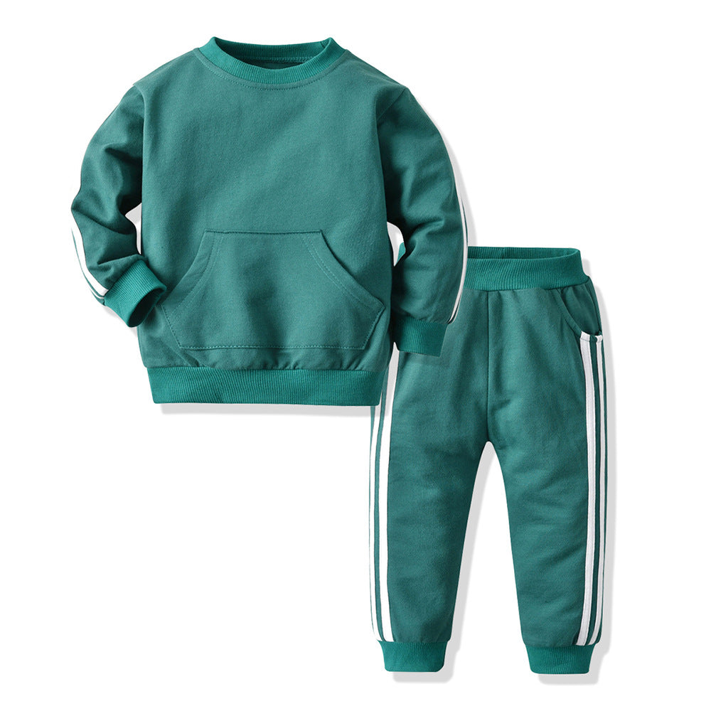 Wholesale autumn new arrivals: baby crewneck pullover sweatshirt multi-color activewear set - sportswear for export