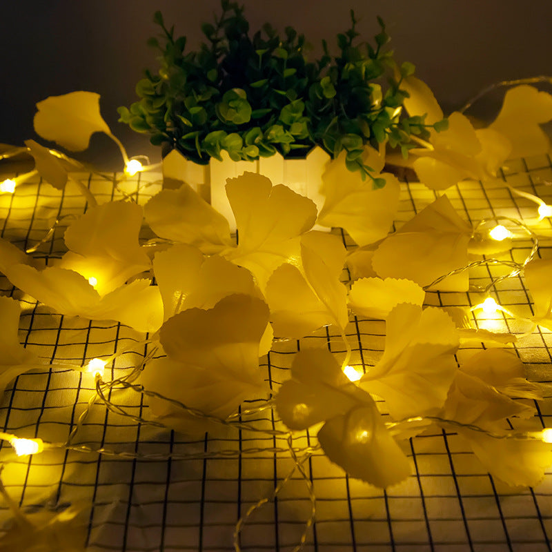 Cross-border new product 10LED ginkgo biloba light string, leaf small lights flashing light string ins girl heart network red light indoor