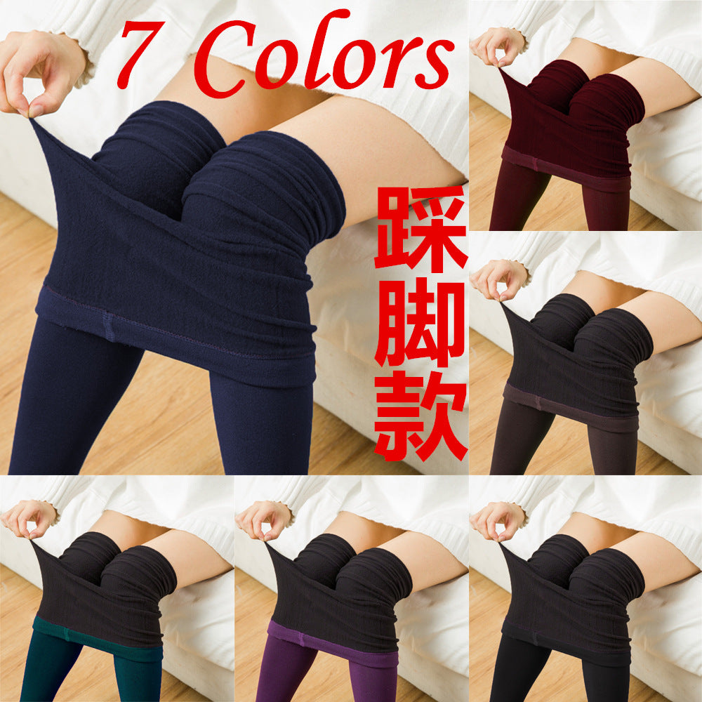 Wish  hot-selling seven-color stirrup leggings for women - cross-border bestseller, brushed fleece all-in-one leggings, women's autumn/winter new arrivals