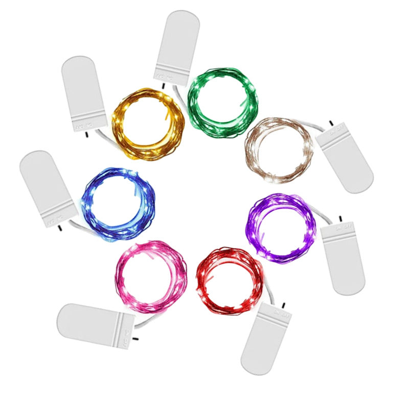 Button battery copper wire light led small light string gift box cake baking bouquet color light with copper wire flash wholesale