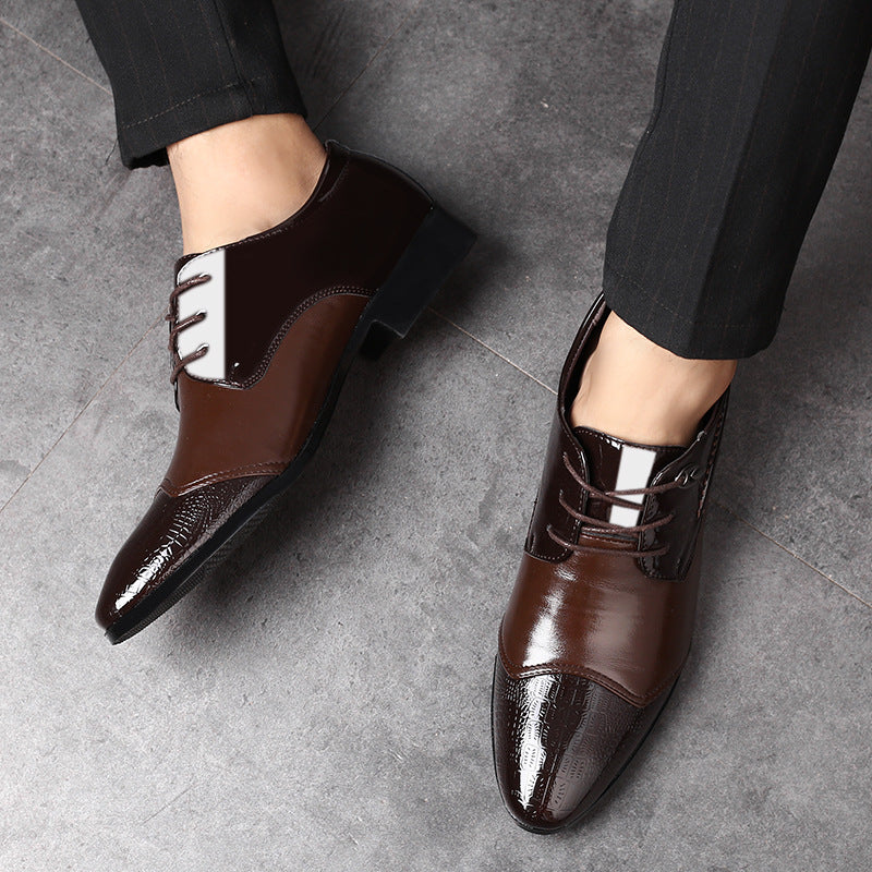 Spring new arrival: plus-size casual leather shoes for men - business formal dress shoes, lace-up, british style wedding shoes - dropshipping available