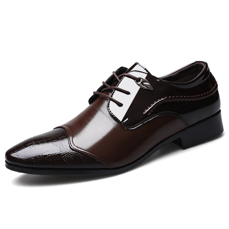 Spring new arrival: plus-size casual leather shoes for men - business formal dress shoes, lace-up, british style wedding shoes - dropshipping available