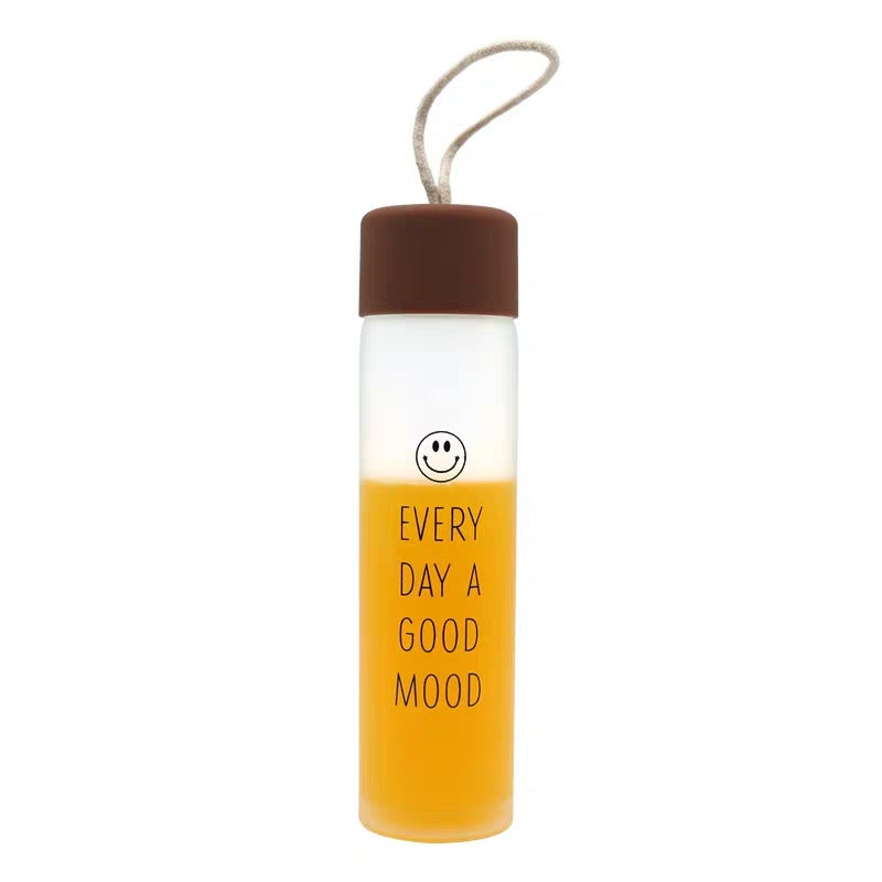 Creative smiley face mood water bottle - portable sports tumbler - frosted glass cup - gift cup - custom logo printing - promotional cup
