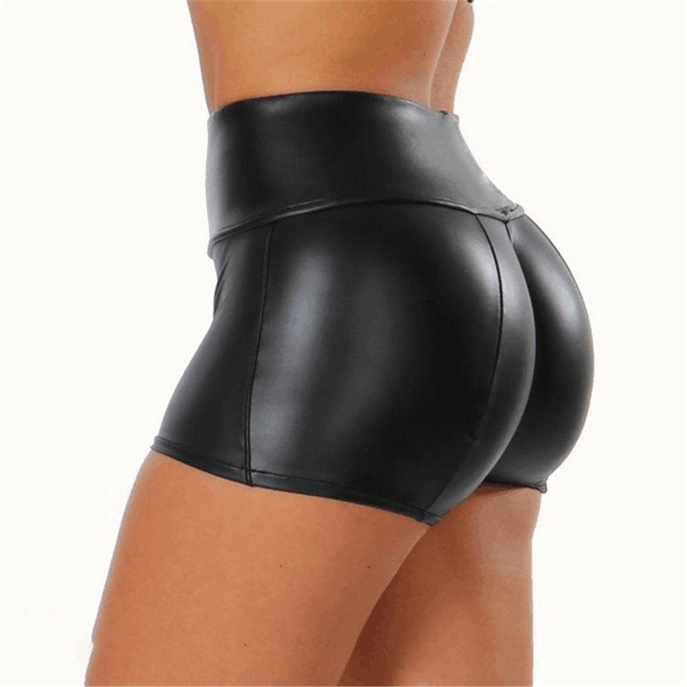 Fashionplus sizepu leather shorts for women, hot style, cross-border independent station nightclub women's hot pants three-quarter pants tm22