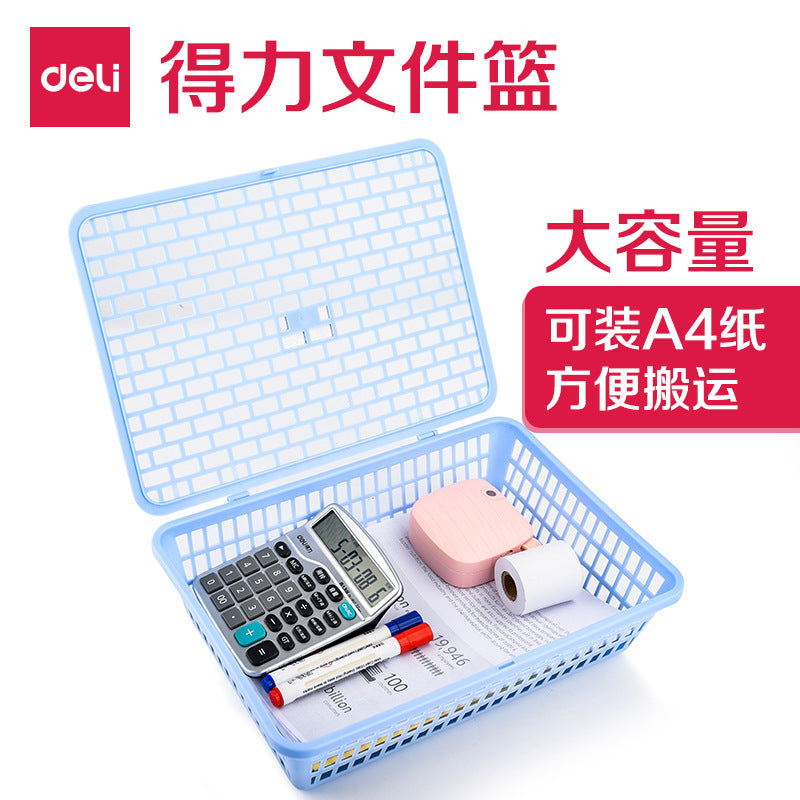 Deli 924 Document Basket A4 Plastic Document Basket Document Basket Documents Storage Box Bill Data Basket Storage Basket