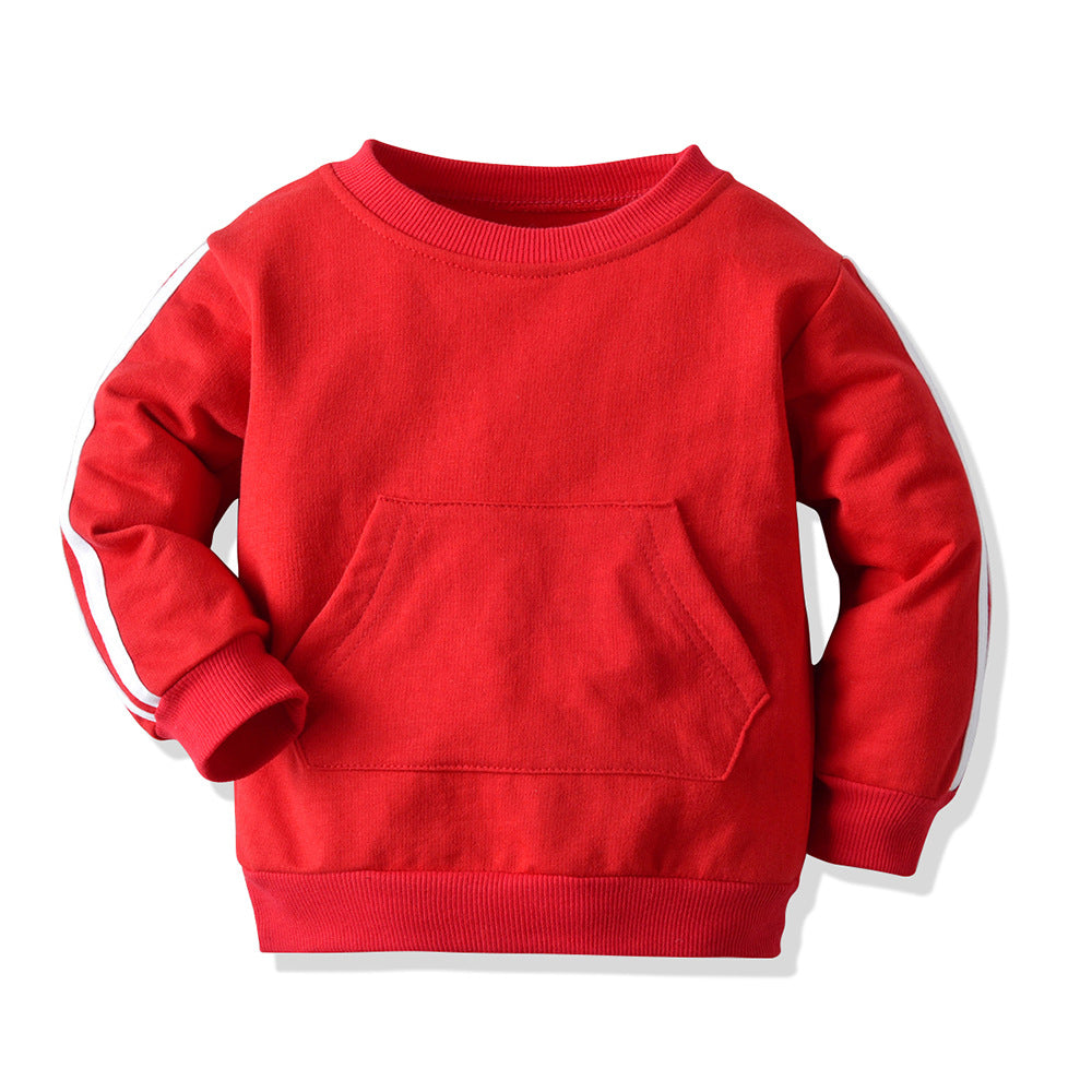 Wholesale spring new arrival boys' crewneck sweatshirt casual outfit big pocket sports two-piece set - sportswear
