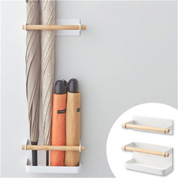 Simple and creative umbrella storage frame, wrought iron umbrella frame, magnet-absorbing wall-mounted standing umbrella frame