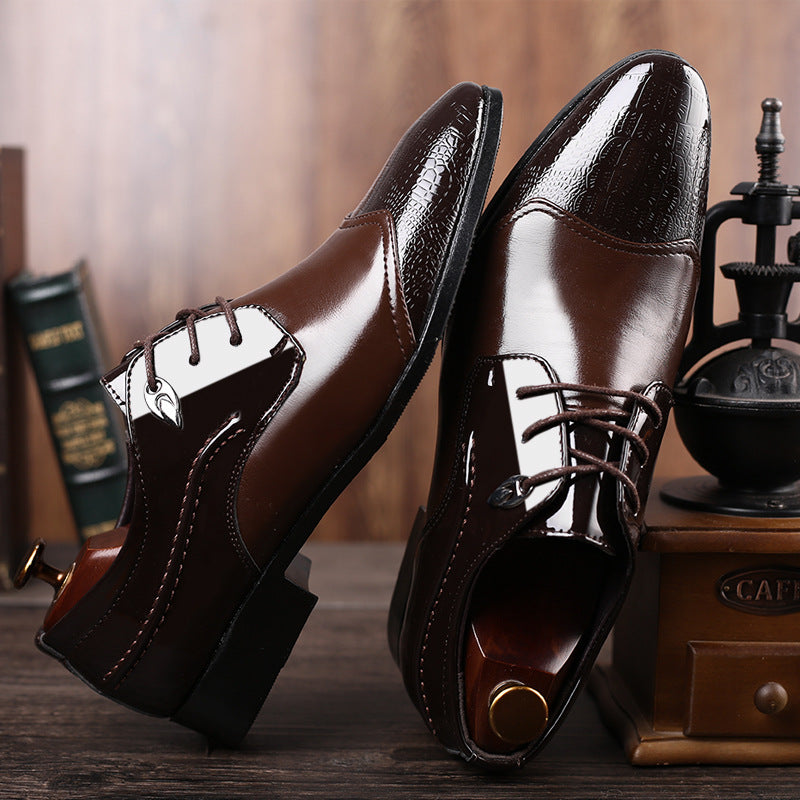 Spring new arrival: plus-size casual leather shoes for men - business formal dress shoes, lace-up, british style wedding shoes - dropshipping available