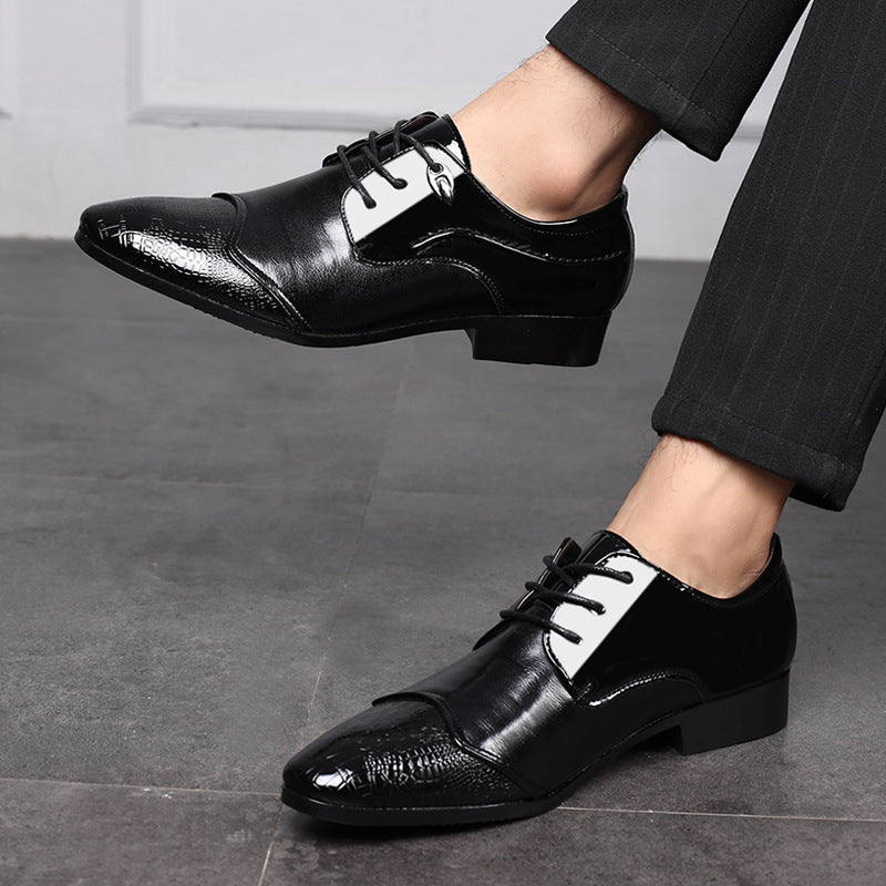 Spring new arrival: plus-size casual leather shoes for men - business formal dress shoes, lace-up, british style wedding shoes - dropshipping available