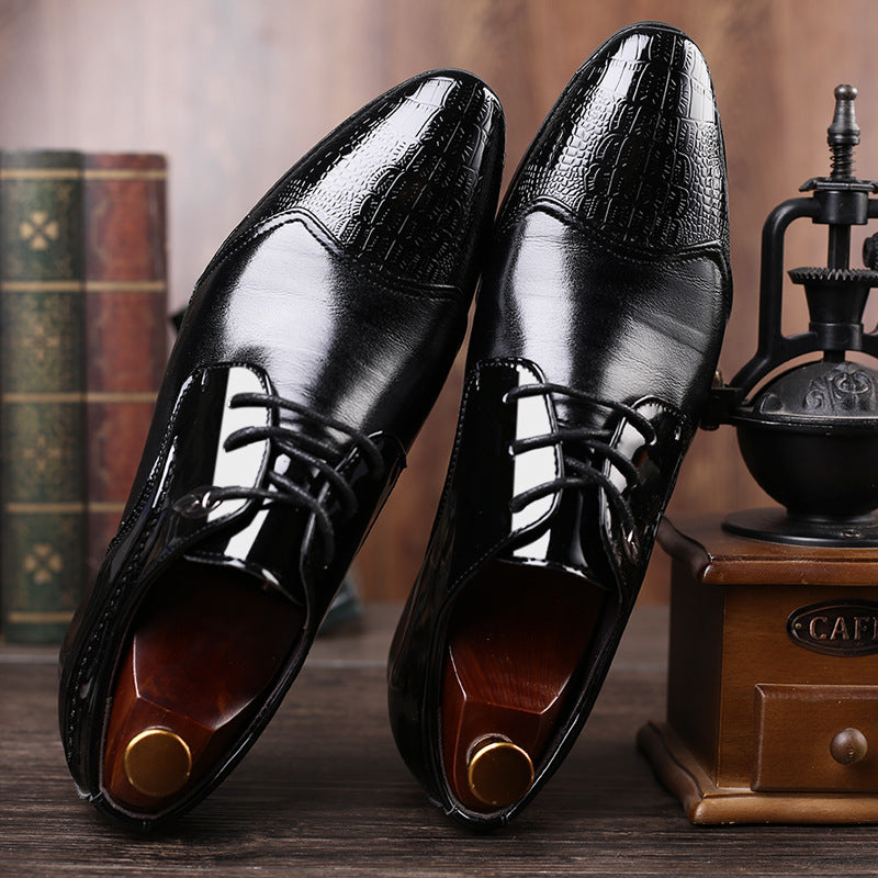 Spring new arrival: plus-size casual leather shoes for men - business formal dress shoes, lace-up, british style wedding shoes - dropshipping available