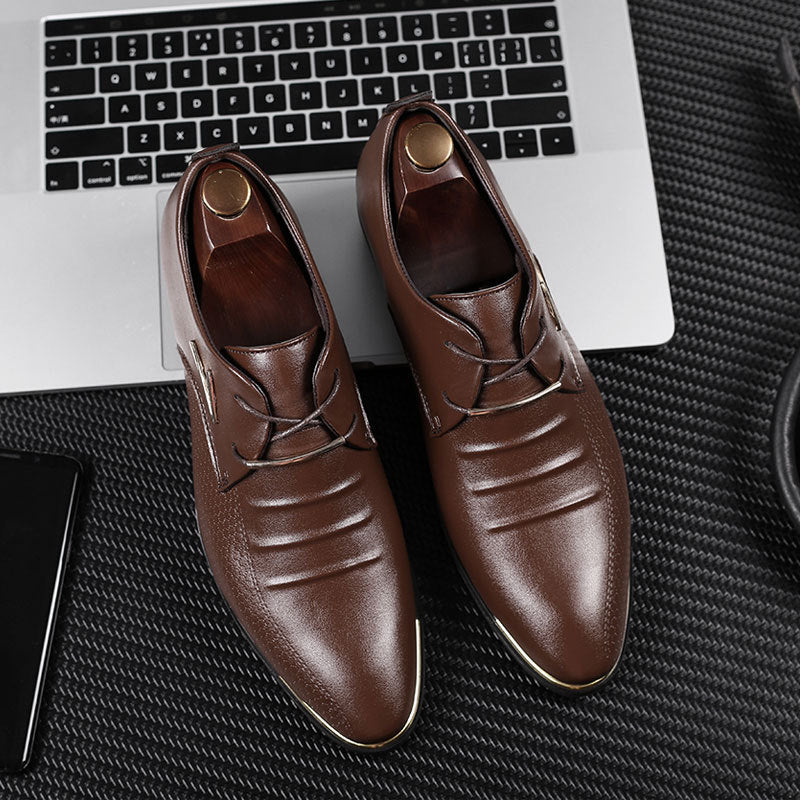Spring new arrival: plus-size men's leather dress shoes - business formal, lace-up casual shoes - dropshipping available