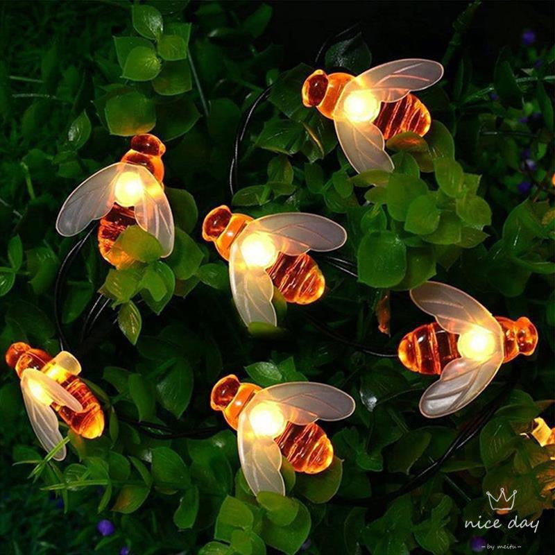 LED little bee light string Christmas battery box light string lawn garden garden simulation bee decorative light string