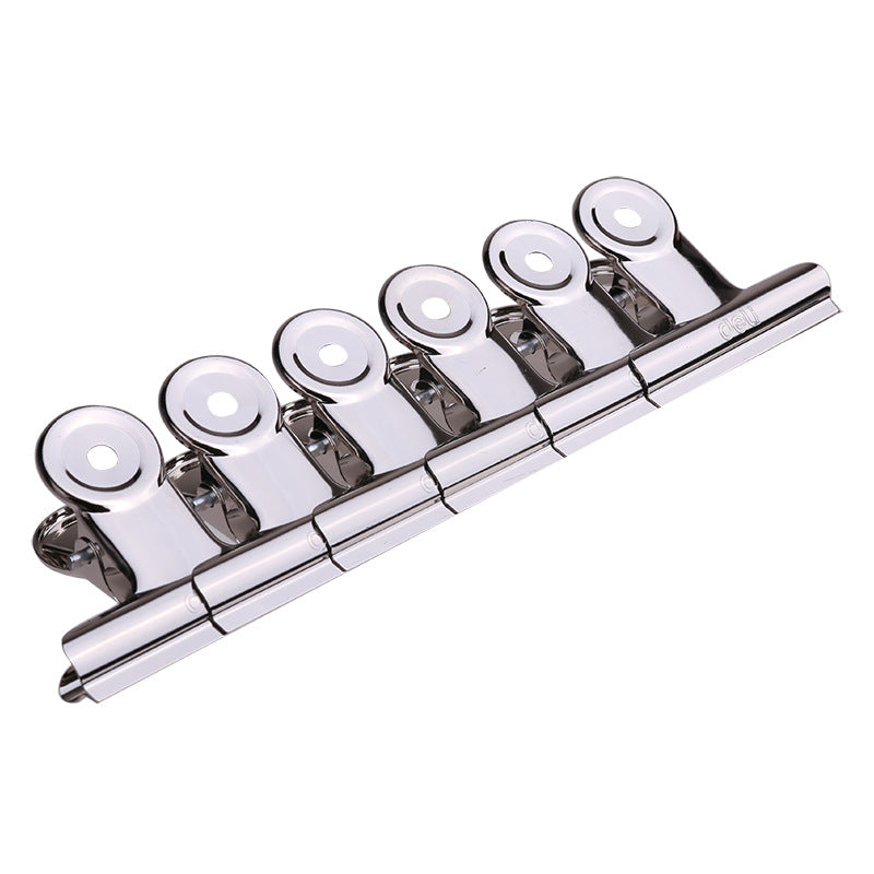 Deli 9523 ticket clip, financial round ticket clip material clip, iron clip 6 pcs/pack 51mm ticket clip