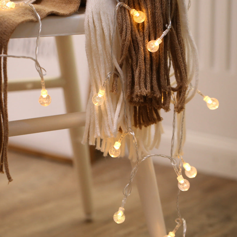Bubble ball light string LED Christmas light wedding party bedroom decoration round ball small lights flashing light string atmosphere