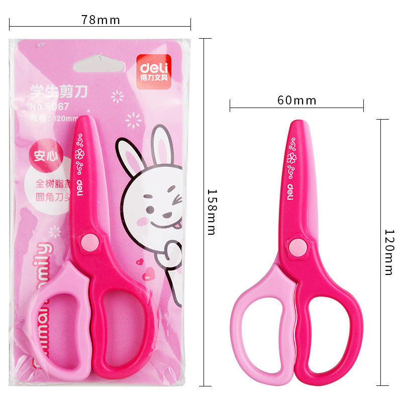 Deli 6067 children's scissors handmade origami plastic scissors student scissors kindergarten paper scissors stationery wholesale