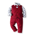 Insfall and winternew arrivalchildren's printing shirt vest pants three-piece set british style suit wholesale