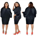 supply, fully pleated, long-sleeved, v-neck, midi-length, elegant and sophisticated solid color dress. hot-selling in europe and america, special offer for africa