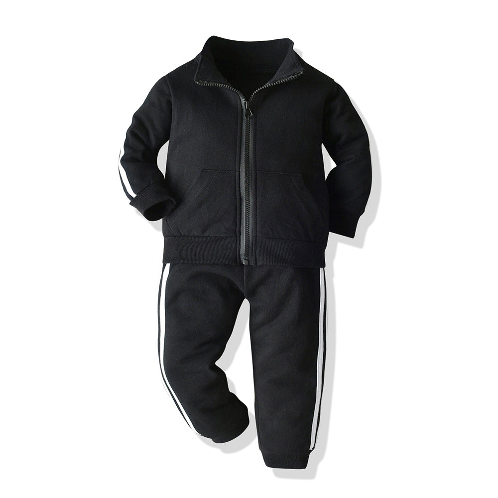 Exportautum new children's clothing, small and medium-sized children's sweatshirttwo-piece setkidscasual zipper suit sportswear