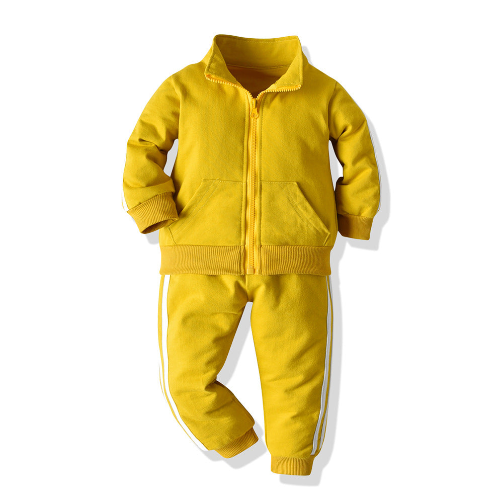 Exportautum new children's clothing, small and medium-sized children's sweatshirttwo-piece setkidscasual zipper suit sportswear