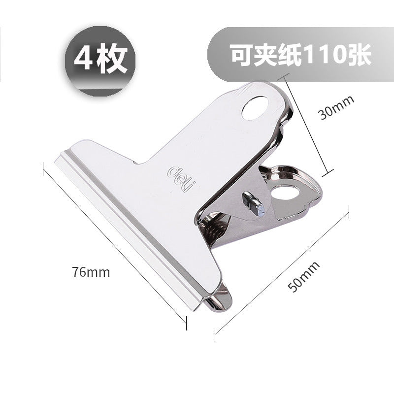 Deli Yamagata Iron Ticket Clip 9533 Metal Newspaper Information Organizing Clip, Silver Ticket Clip 4 pcs/bag 76mm