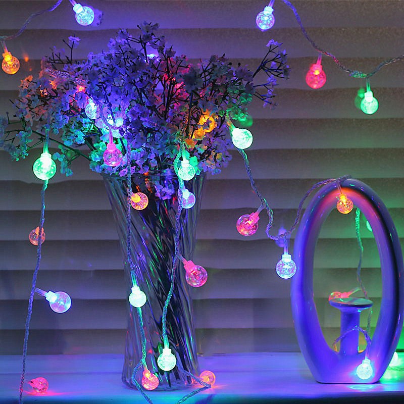 Bubble ball light string LED Christmas light wedding party bedroom decoration round ball small lights flashing light string atmosphere