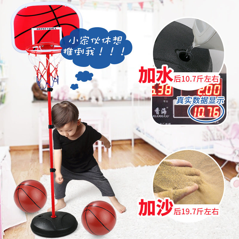 Children's basketball hoop can lift indoor shooting frame ball frame household leather ball 3-4-6 -8-9 years old toy boy