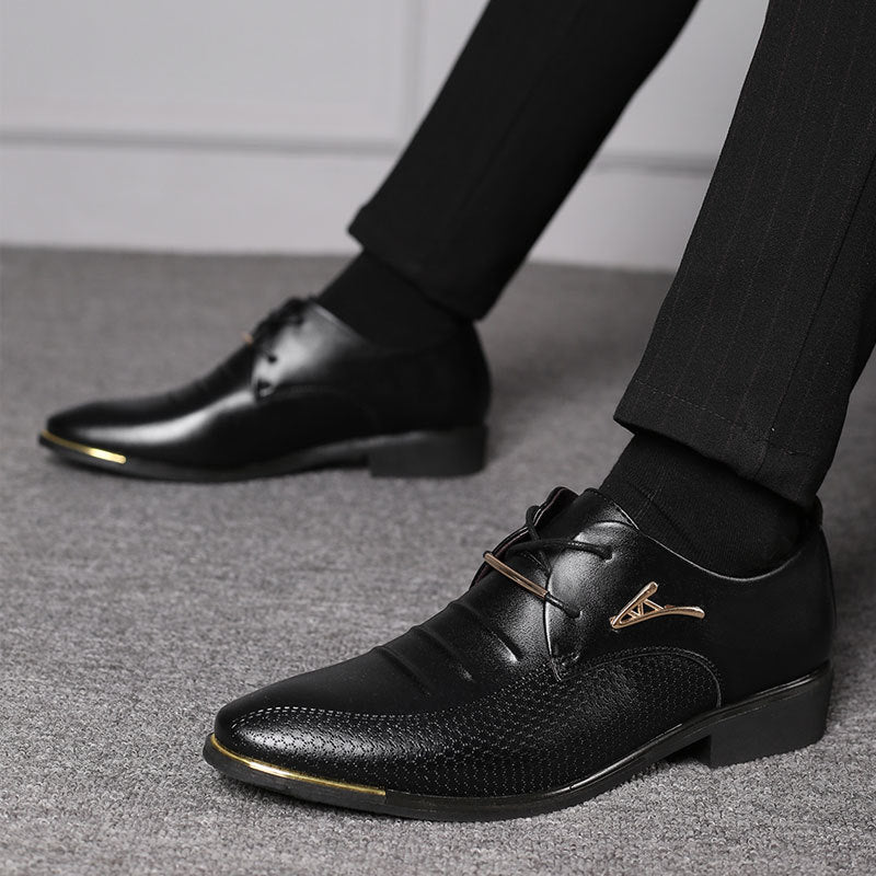 Spring new arrival: plus-size men's leather dress shoes - business formal, lace-up casual shoes - dropshipping available