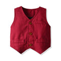 European and american cross-border children's spring/autumn collection: boys' printed vest three-piece set, baby long-sleeve formal outfit, ready stock wholesale