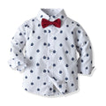 European and american cross-border children's spring/autumn collection: boys' printed vest three-piece set, baby long-sleeve formal outfit, ready stock wholesale