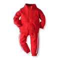 Wholesale trendy kids' two-piece set: round neck, brushed fleece, european & american style, spring/autumn activewear for boys & girls