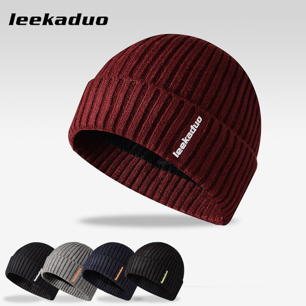 Spot supply autumn and winter new adult pullover hats, embroidered flanged dome hats, outdoor wool knitted hats